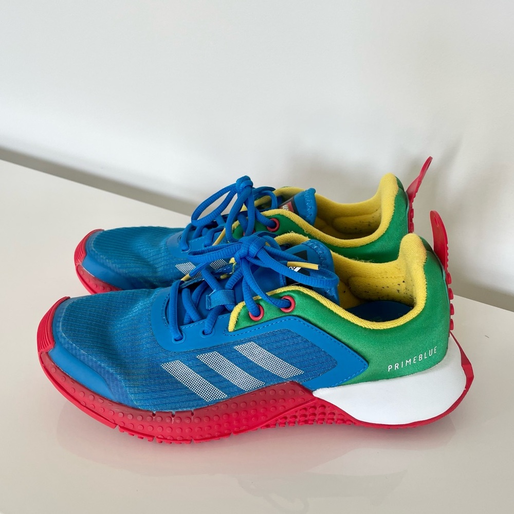 Adidas x Lego Boys Blue Lace-up Sneakers Trainers Big Kid  size 6